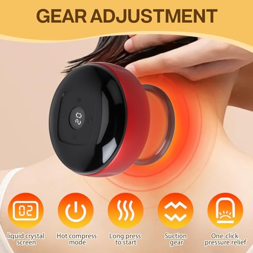 5-in-1 Smart Cupping Therapy Set, Electric Cupping Massager with 12 Adjustable Suction & Heat Levels, Red Light Therapy, Multifunctional Cupping Therapy Device for Relief and Relaxation - Image 4