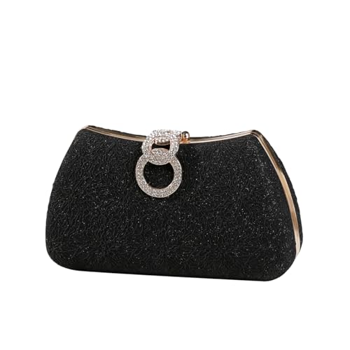 Image of Dreubea Women's Fashion Evening Bag Rhinestone Decrated Clutch Handbag with Chain