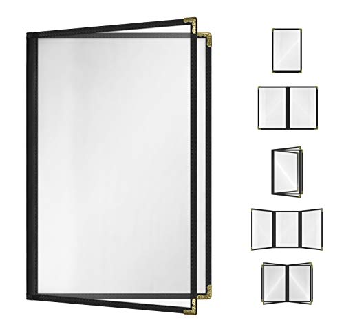 Goodsmart Restaurant Menu Covers – 25 Pack Black 4-View 8.5