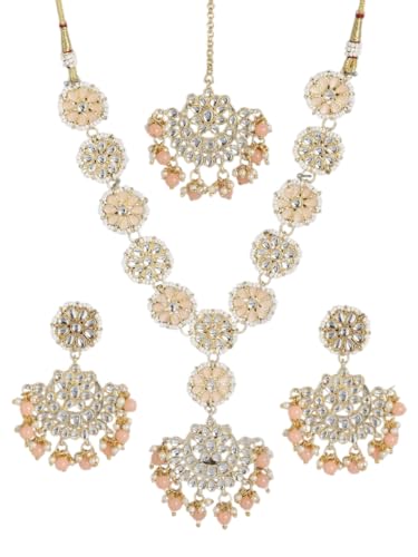Juego de joyas Kundan en oro antialérgico de latón para piel sensible