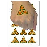Triquetra Symbol Solid Temporary Tattoo Water Resistant Fake Body Art Set Collection - 54 1' Tattoos (1 Sheet)