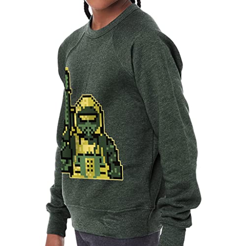 Video Game Themed Kids' Raglan Sweatshirt - Cool Printed Sponge Fleece Sweatshirt - Unique Sweatshirt - Athletic Heather, L #TOP1