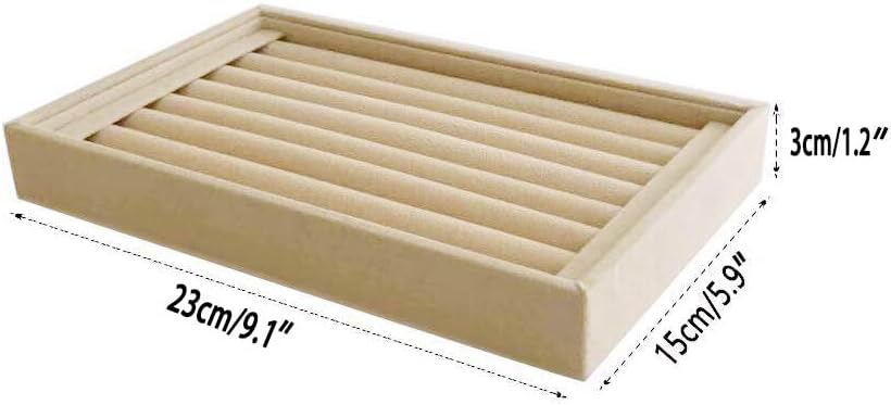 Beautiful Beige Jewelry Collection Storage Tray Premium Quality Stackable Rearrangeable Organizer for Rings Drawer Divider Insert Closet Organization image 4