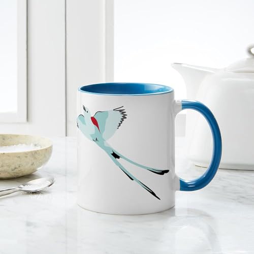 Taza de cerámica 11 oz Blanco/Interior azul miniatura 6