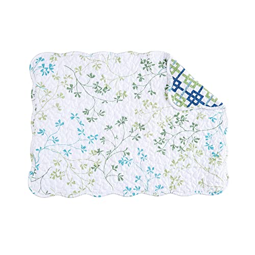 Image of Olivia Vintage Blue & White Flowers 100% Cotton Set Placemats 13 inch x 19 inch