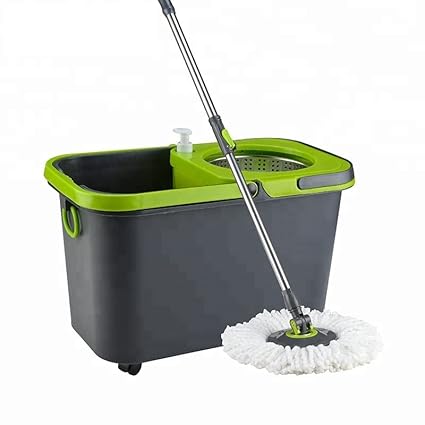 Spin Mop with Bucket, Easy Wheels & Big Bucket with 2 Microfiber Refills, Floor Cleaning Mop with Bucket, pocha for Floor Cleaning, Mopping Set