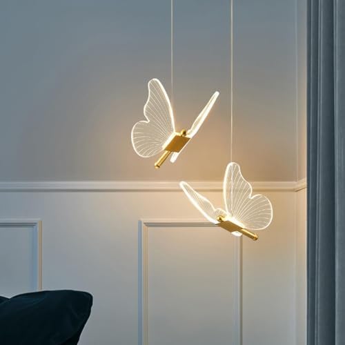 EKROTOK Luminária Lustre Pendente 85-265V,Lustre de Borboleta com...