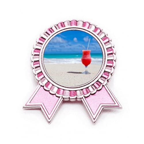 Broche rose pastèque métal océan taille M bijou de sac et vêtement d'été