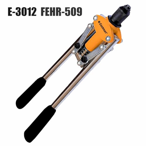 Image of Eastman Hand Riveters 509 mm Pop Rivet Gun Fast Hitting Professional Chrome Handled Riveting Tool for Metal Furniture Automotive Home Workshop (E-3012)
