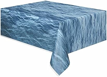 Ocean Waves Rectangular Plastic Table Cover (137cm x 274cm) 1 Piece - Ideal for Parties and Events
