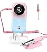 Professional Nail Drill Machine, AZ GOGO 40000RPM Rechargeable Pro Electric Nail Drills for Acryl...