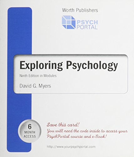 Psychportal (Psych Portal) Access Code Card for Exploring Psychology Ninth Edition in Modules [6 Month]
