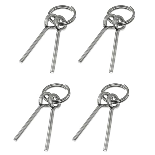 Maxmoral 4PCS Replacement Tent Grommet Pins 5mmx50mm Double Needle Nail Ring Ultra-Light Aluminum Tent Pole Connector Outdoor Hiking Travel Camping Repair Accessories Kit