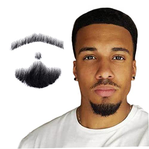 Conjunto de barba y bigote de pelo real para maquillaje 2