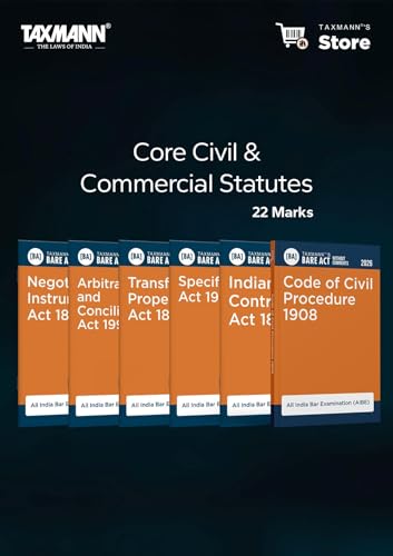 Image of Taxmann's AIBE-XXI 2026 | ESSENTIALS SCORE COMBO [Designed to Cover 75 Marks | Cost-Effective] - Bare Acts without Comments with Uniform Section-wise Layout for Rapid Look-ups [Set of 17 Bare Acts]