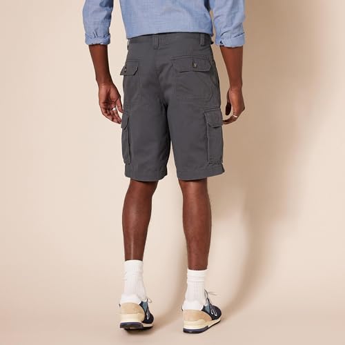 Image of Amazon Essentials Men's 10 inch Classic-Fit Cotton Cargo Shorts with Pockets, Zip Fly, Button Waist (Available in Big & Tall)