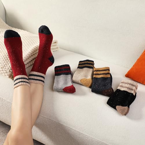 Wool Socks for Women - Womens Wool Socks Winter Sock for men Warm Thick Knit Soft Vintage Casual Crew Sock2