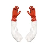 Atlas 640 SINGLE X-Large 26-inch Orange PVC Glove with Clear Vinyl Sleeve