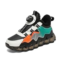 Boys Girls Snow Boots Kids Waterproof Slip On Fur Lined Sneakers Winter Warm Shoes Trekking Hilking Shoes Boys Climbing Trainers Travelling Sports Shoes Kids School Shoes Orange