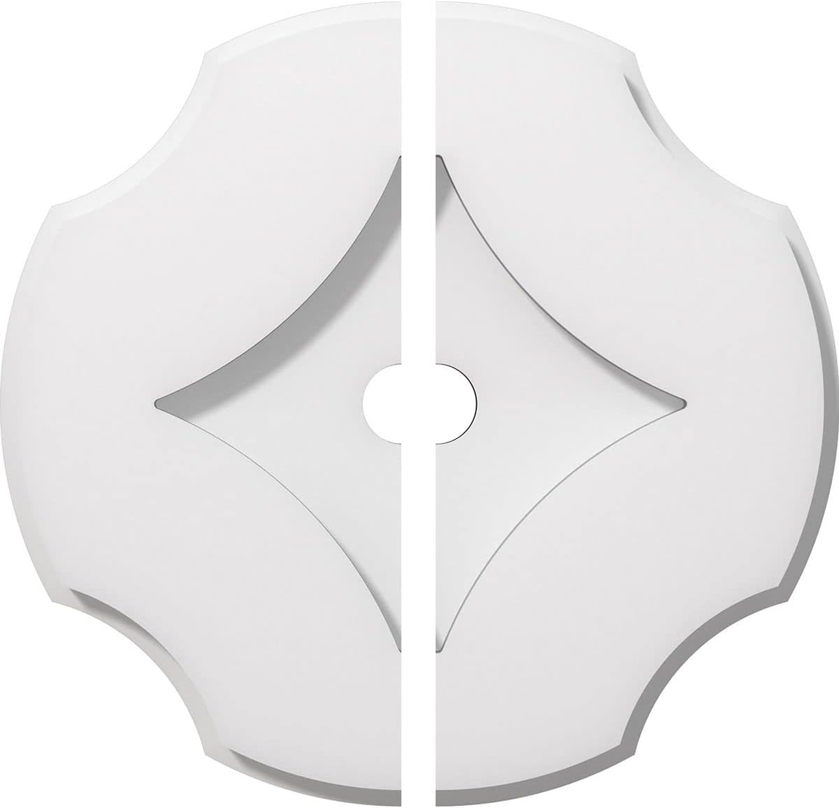 Ekena Millwork CMP10PL2-01000 Percival Architectural Grade PVC Contemporary, Two Piece Urethane Ceiling Medallions 10"OD x 1"ID x 3 1/2"C x 1"P