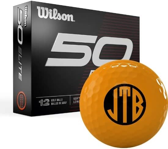 Wilson 2023 Fifty Elite Orange Monogrammed Golf Balls