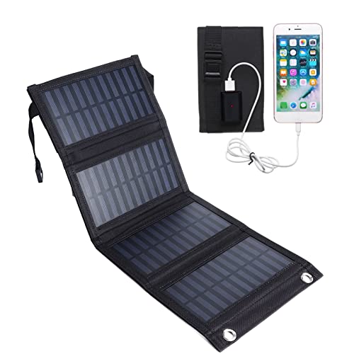 Caricabatterie solare da 20 W, power bank portatile da esterno con 4 pannelli solari, pacco batteria esterno a ricarica rapida compatibile con smartphone, tablet, ecc.(20W)