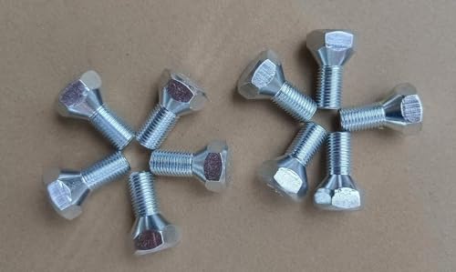 10PCS Front Rear Wheel Bolt Lug Studs 1/2-20 Bolts - 3/4 in. Hex, 1 in. Length Compatible with Dodge 1933-1955, Plymouth 1933-42, Plymouth 1946-55
