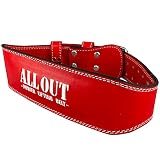 ALLOUT 【横川尚隆選手愛用】 本革トレーニングベルト パワーベルト 筋トレ デッドリフト ベルト レザー リフティングベルト 高密度Cowhide 牛革 男女兼用 (L, レッド)