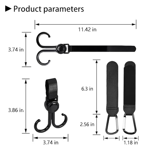 Ganchos de carrinho para pendurar bolsas e lojas, gancho de carrinho para bolsas de fraldas, cesta d