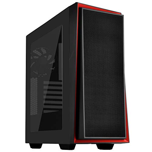 SilverStone Technology RL08BR-RGB Black and Red Micro-ATX Case with Tempered Glass Side Panel and 2 x120mm RGB Fans