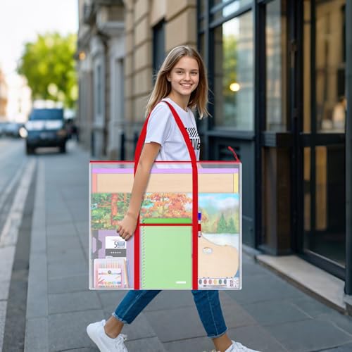 Image of ZKOO Bulletin Board Poster Storage, Extra-Large Storage Chart Art Portfolio Bag 30 x 25 Inchs, Bulletin Board Sheet Organization for Bulletin Boards, Scrapbooks, Keepsake and Poster (30 inch X 25 inch)