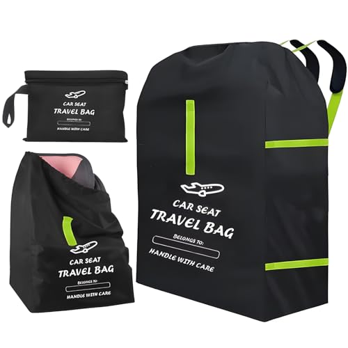 YooGoal Car Seat Travel Bag, Portable Car Seat Cover for Airplane, Large Waterproof Gate Check Bag with Shoulder Strap for Child Seats