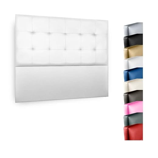 Cabecero de Cama Modelo Nairobi, tapizado en Polipiel Azahar. Pro Elite. (para Cama de 150 (160x120x8) en Color Blanco)