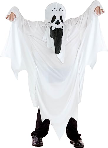 Herenear Costume Da Fantasma Bianco, Fantasmi Costume Bambini, Costume Da Fantasma, Ghost Robe Per Bambini Cosplay, Costumi Spettrali Per Bambini Per Halloween Martedì Grasso (M - Foto 11