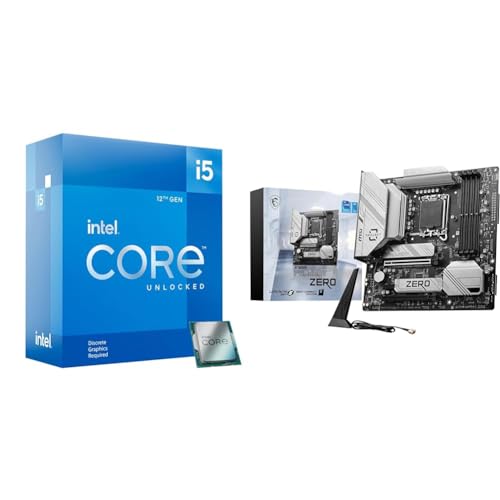 Image of Intel Core i5-12600KF Desktop Processor + MSI B760M Project Zero Gaming Motherboard