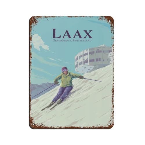 Poster métal Laax pour revivre la glisse suisse - 2