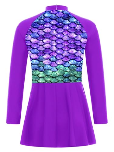 iiniim Girls Long Sleeve Swim Dress Rash Guard Swimsuit Kids Beach Surfing Bathing Suit Swimwear2