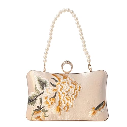 Pochette de soirée fleurie et perlée pour briller lors d'un mariage ou d'une fête