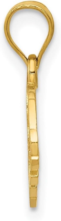 JewelryWeb 14k Yellow Gold Solid Satin Elephant Charm 16x8mm Wide Pendant Necklace for Women - Image 3