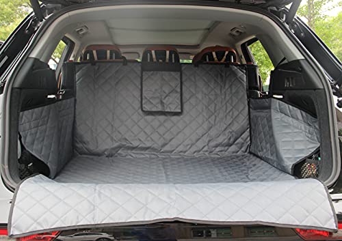 HelloTree Car Pet Seat Cover Trunk Mat Tarpaulin Waterproof Oxford Cloth Dog Cat Back Seat Covers Rear Auto Pad Car Protection Blanket - 73"x41", Pewter