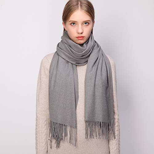 image for RIIQIICHY Scarfs for Women Winter Gray Pashmina Shawls and Wraps for E