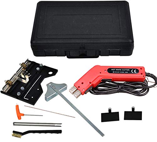 200W Cortador Espuma de Cuchillo Caliente Eléctrico De Mano Cuerda Curación Cuchillo Profesional De Tela para Herramientas De Corte En Caliente Cortador De Tela, Con Tabla De Ranurado Y Hoja Flexible