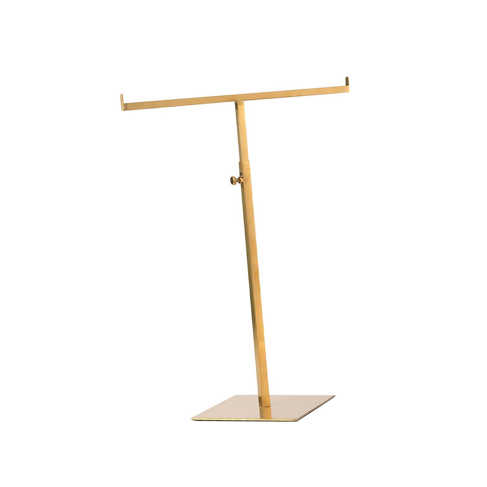 Soporte de exhibición para bolso en oro cepillado de alta resistencia de 15x17cm