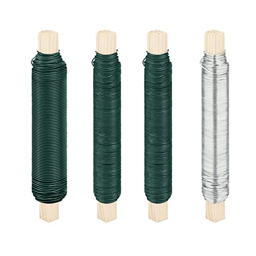 Homsyway Lot de 4 fils métalliques torsadés souples pour arrangement floral, artisanat, décoration, entraînement aux plantes Cover