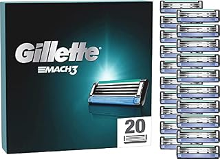 Gillette Mach3 Razor Blades Men, Pack of 20 Razor Blade Refills, Stronger Than Steel Blades (Packaging May Vary)