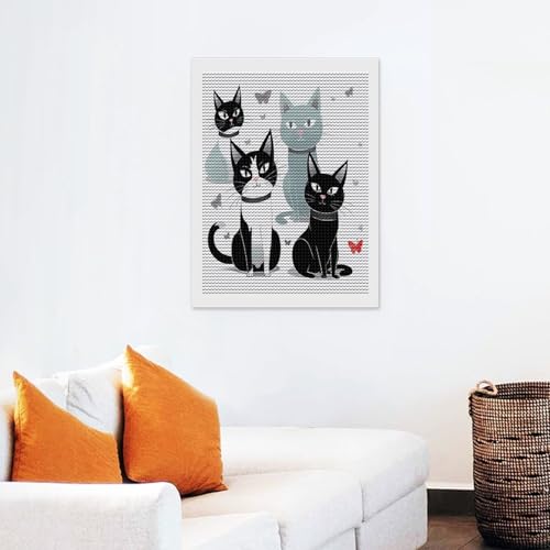Cuadro de diamantes de gatos para relajarse y decorar el salón 7