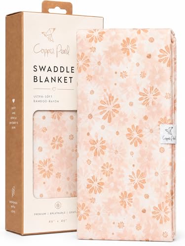 Image of Copper Pearl Swaddle Blankets for Newborns | Soft Stretchy Receiving Blankets for Boys and Girls | Large 46 x 46 Inch Baby Blankets | Lightweight and Breathable Swaddles | Penny