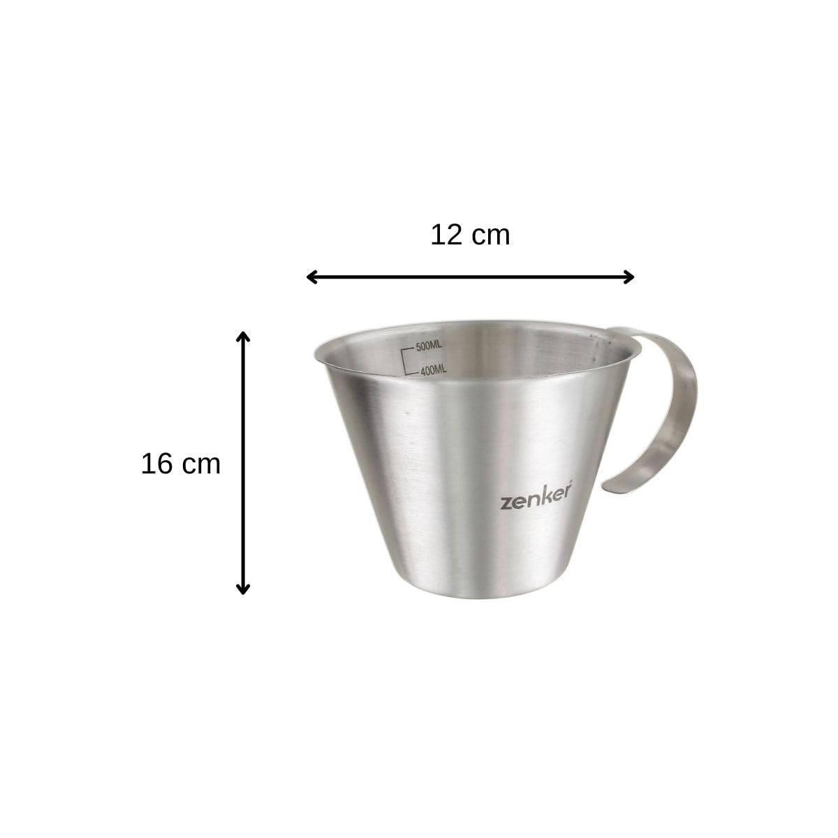Zenker 44992 dzbanek ze skalą, 500 ml, stal nierdzewna
