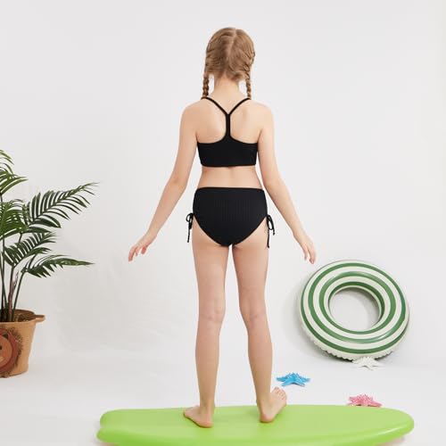 Weixinbuy Girls Swimsuits Summer Bathing Suit for Teens Girls 2 Piece Bikini Set Solid Beach Swimsuit Swimwear for Girls4
