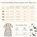 Yoofoss Baby Sleep Sack 0-6 Months 1.0 Tog Long Sleeve Sleep Sack Organic Cotton Wearable Blanket for Newborns 2-Way Zipper Quilted Sleeping Sacks(Small)